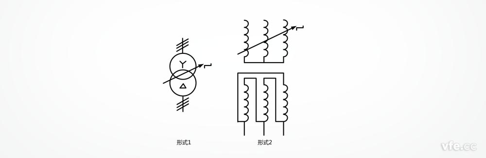 具有有载分接开关的星形三角形毗连的三相变压器