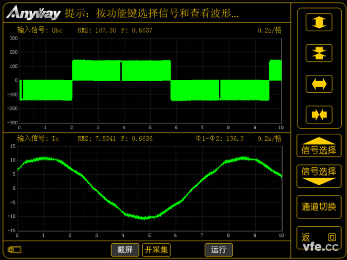 剖析仪实时测试波形