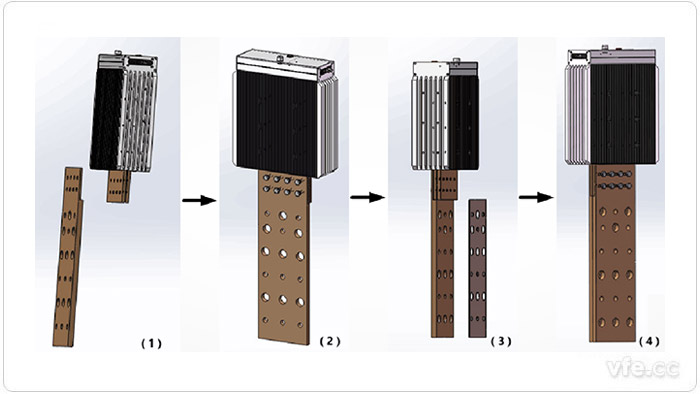 传感器与搭接铜排的牢靠