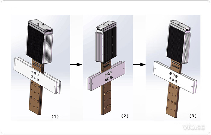 传感器与搭接铜排在绝缘横梁的牢靠